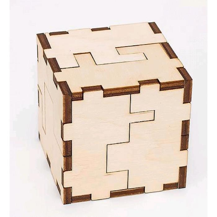 фото Деревянный конструктор-головоломка «cube 3d puzzle» eco wood art