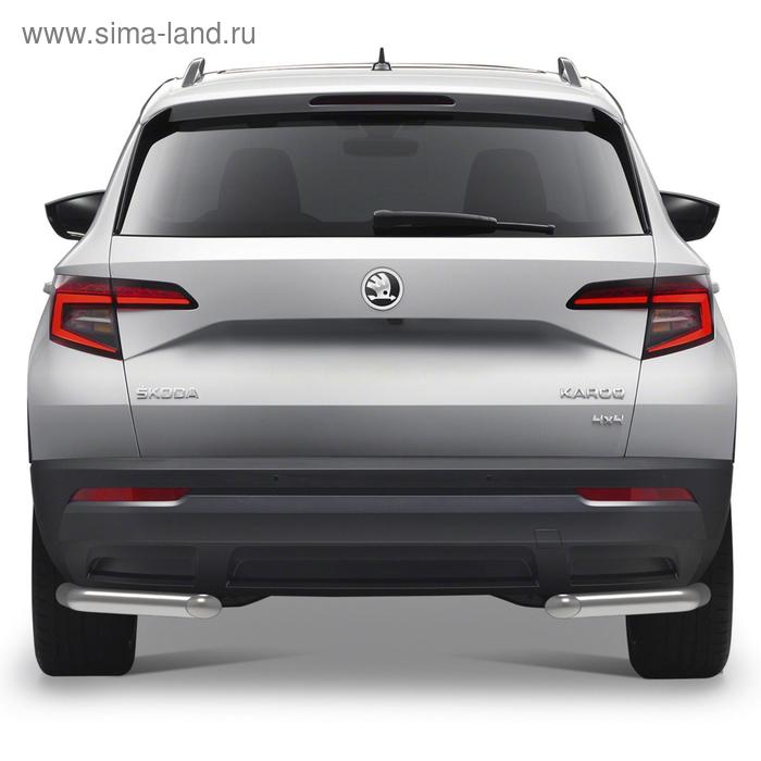 фото Защита заднего бампера d57 уголки rival skoda karoq 2020-, нерж. сталь, r.5102.004