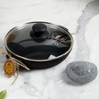 Жаровня чугунная литая, 200 х 40 мм, со стеклянной крышкой, премиум набор - Фото 3
