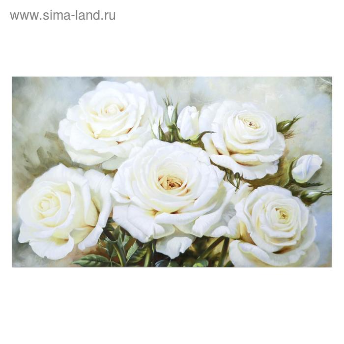 Картина на холсте Букет белых роз 60х100 см картина на холсте букет тюльпанов 60х100 см