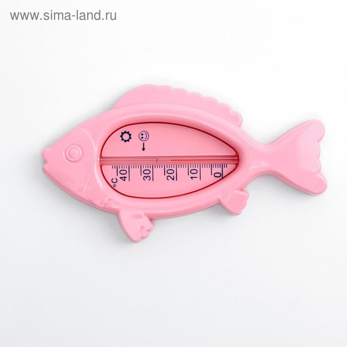 Термометр для измерения температуры воды, детский «Рыбка», цвет розовый