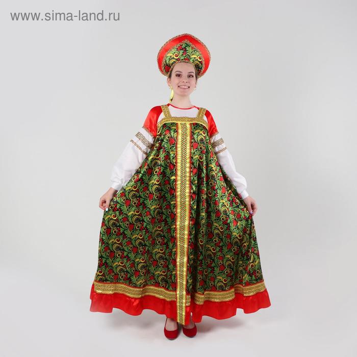 фото Русский костюм женский «рябиновые гроздья» платье, кокошник, р-р 48, рост 170 страна карнавалия