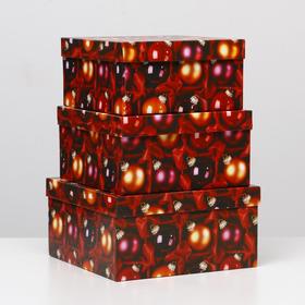 

Набор коробок 3 в 1 "Красные шары", 25,5 х 25,5 х 13 - 21,5 х 21,5 х 11 см