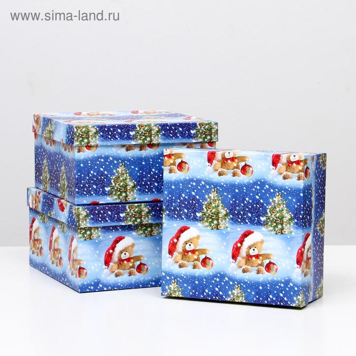 

Набор коробок 3 в 1 "Мишки НГ", 25,5 х 25,5 х 13 - 21,5 х 21,5 х 11 см