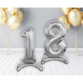 

Шар фольгированный 32" «1», на подставке, цвет серебро