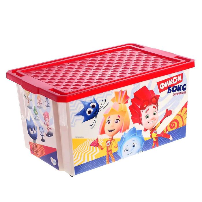 фото Детский ящик для хранения игрушек «фиксики», 57 литров, цвет красный little angel