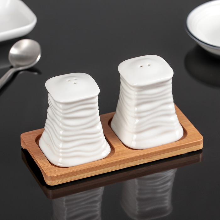 Набор для специй "Эстет. Близнецы", 2 предмета на подставке