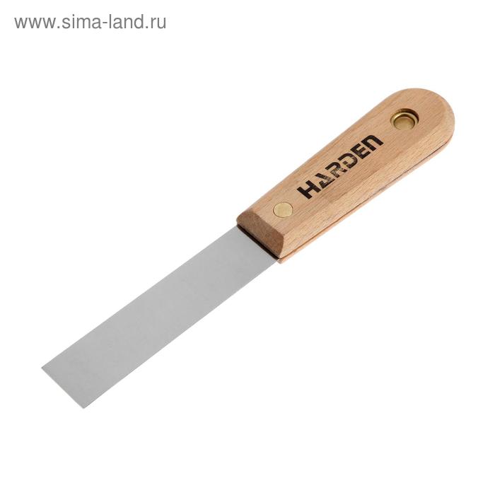 шпатель малярный harden 620208 сталь деревянная ручка 75 мм 5114556 Шпатель малярный HARDEN 620206, сталь, деревянная ручка, 25 мм