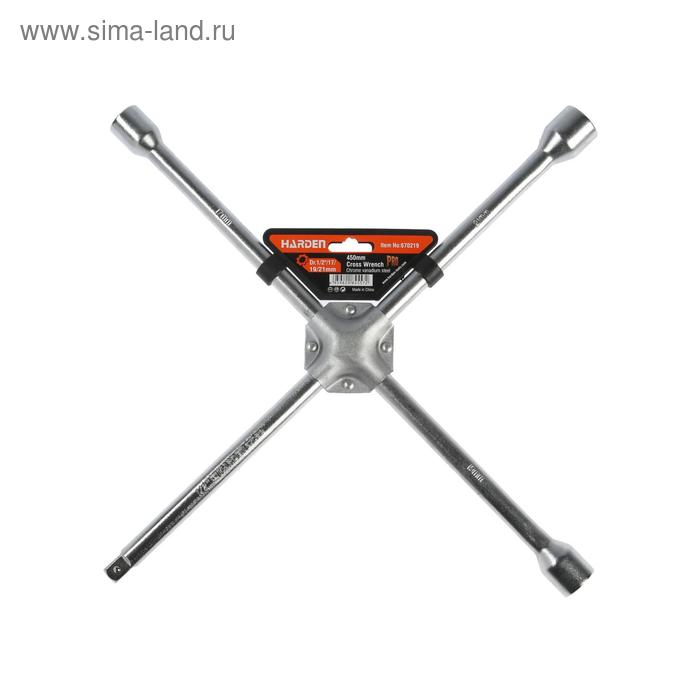 

Ключ балонный HARDEN 670219, крестовой, CRV, 1/2', 17/19/21мм, длина 457 мм