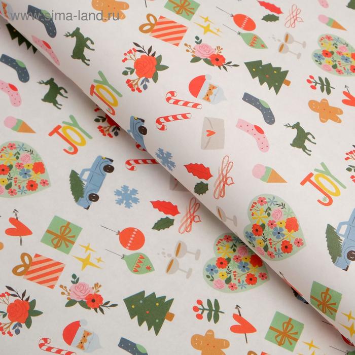 

Бумага упаковочная, крафт, "Подготовка к празднику", 50 х 70 см