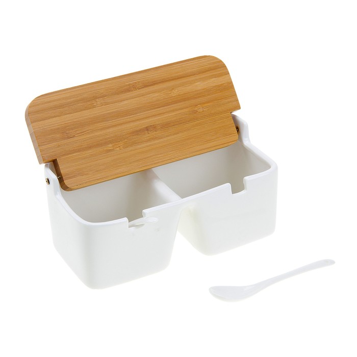 Банка для сыпучих продуктов 250 мл "Эстет. Квадрат", цвет белый