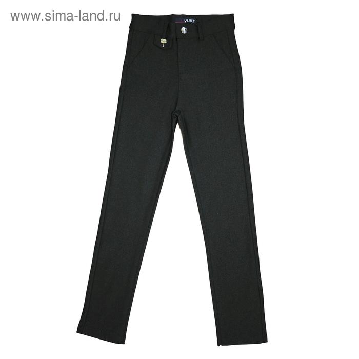 Брюки для девочек, рост 134 см, цвет чёрно-серый брюки для девочек рост 128 см цвет чёрно серый