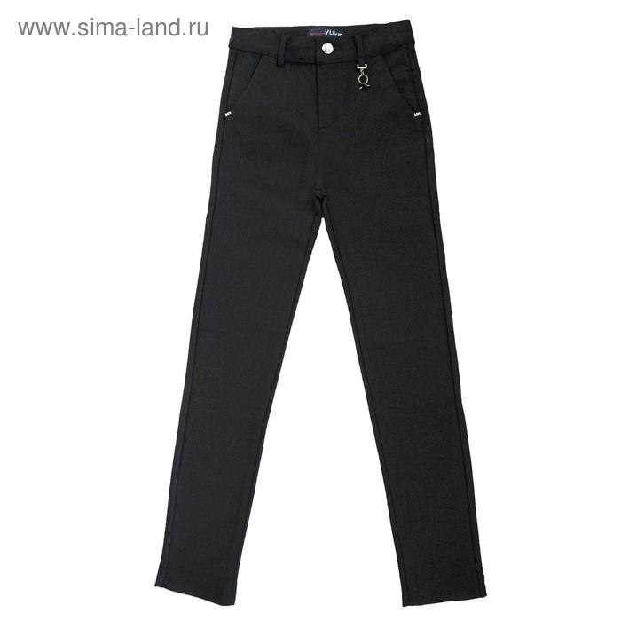 Брюки для девочек, рост 140 см, цвет чёрно-серый брюки для девочек рост 128 см цвет чёрно серый