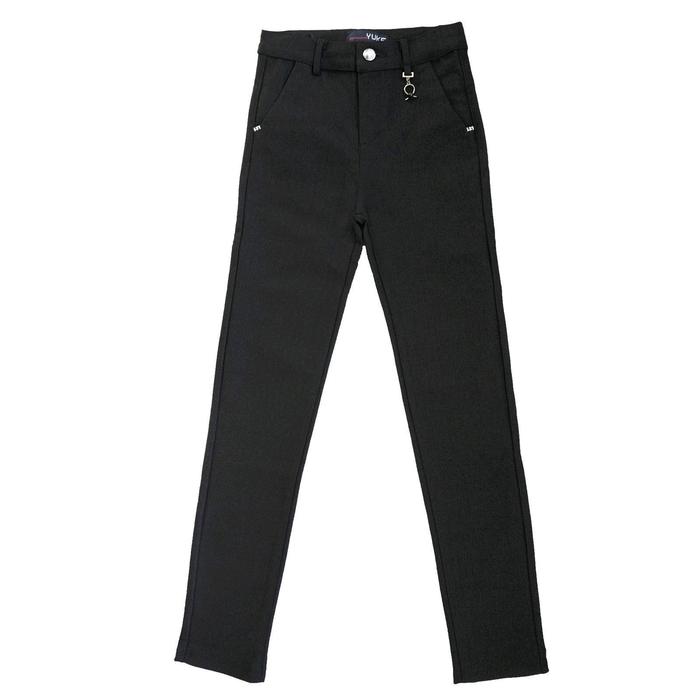 Брюки для девочек, рост 146 см, цвет чёрно-серый брюки для девочек рост 128 см цвет чёрно серый