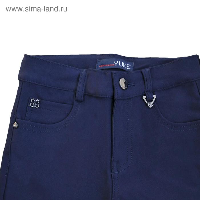 фото Брюки для девочек, рост 140 см, цвет синий yuke jeans