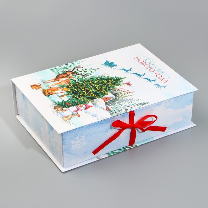 Коробка‒книга «Счастливого Нового Года», 27 х 19,5 х 8 см магнит светящийся счастливого нового года 8 х 8 см