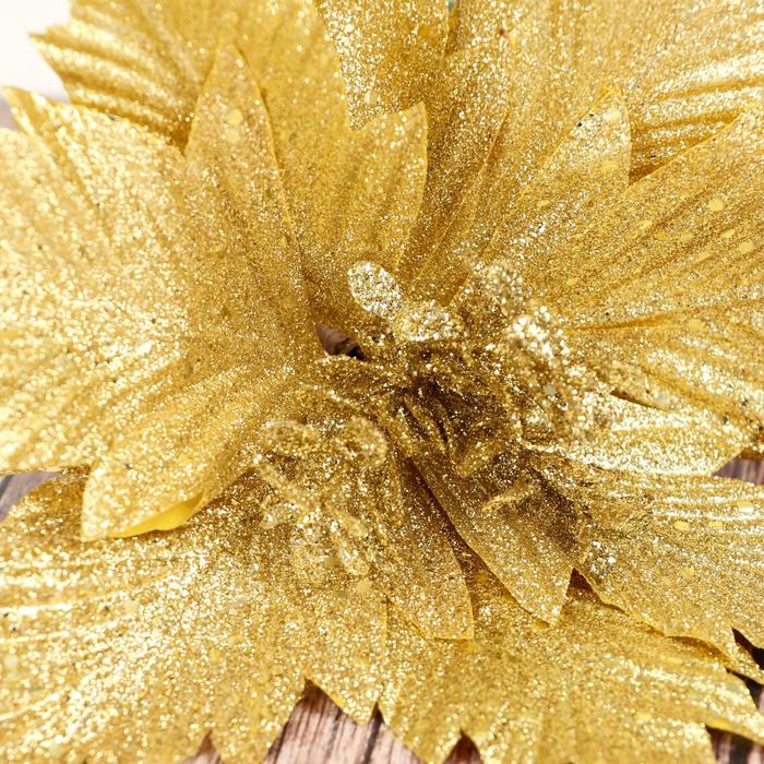 Декор "Холодный цветок" 27х20 см золото