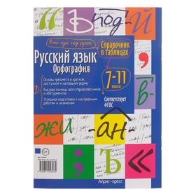 

Справочник в таблицах «Русский язык. Орфография, 7-11 класс»