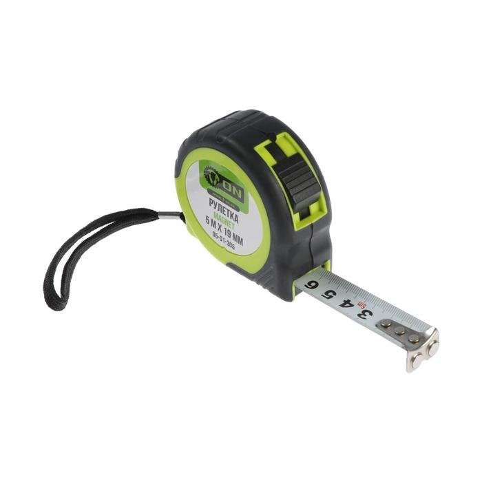Рулетка ON MAGNET 5 м х 19 мм магнит двухкомпонентный корпус 197₽