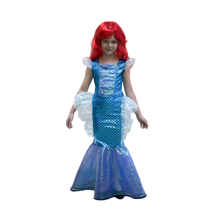 Детский карнавальный костюм «Русалочка», платье, парик, р. 34, рост 134 см