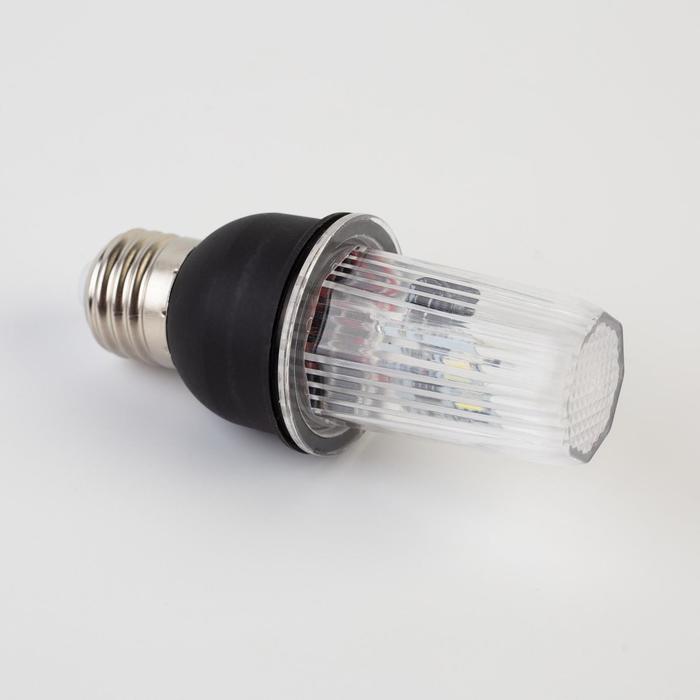 Лампа светодиодная Строб, прозрачная, Е27, 4LED, 3 Вт, 220 В, 6500К, белое свечение