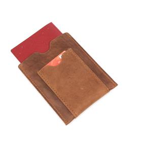 

Обложка-футляр для паспорта, 4 отдела для карт, коричн.крэйзи хорс