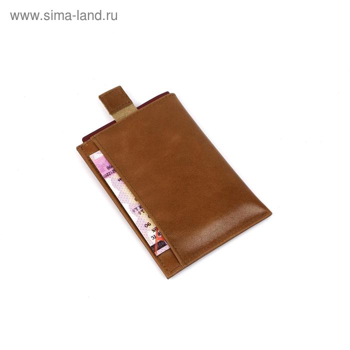 

Обложка-футляр для паспорта, 2 кармана для карт, 1 для денег, коричневый св. крек
