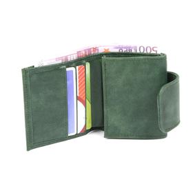 

Портмоне, клапан, 1 отдел для купюр, 1 для монет, 3 для карт, малахит крек