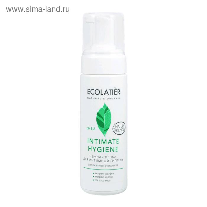 фото Нежная пенка для интимной гигиены ecolatier intimate hygiene с экстрактами шалфея и хлопка, 150 мл