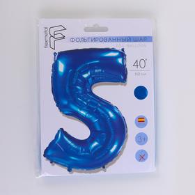 

Шар фольгированный 40" Цифра "5" синий