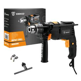

Дрель ударная DEKO DKID600W, 600 Вт, 2800 об/мин, 48000 уд/мин, 60 Hm, ЗВП 1.5-13 мм, реверс