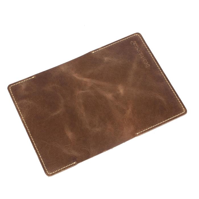 Обложка для паспорта с карманами, цвет коричневый