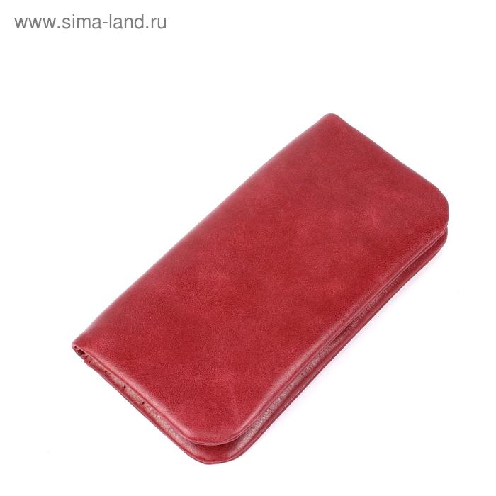 

Портмоне-купюрник, кнопка, 3-для купюр, 1-для монет, 11-для карт, рубин крек
