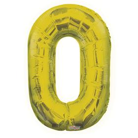 

Шар фольгированный 34" цифра "0" золото