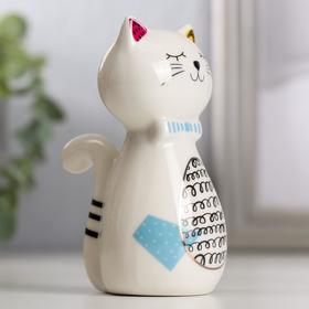 

Сувенир керамика "Котик с кудрявым брюшком" цветные пятнышки 10,7х5,2х7,2 см