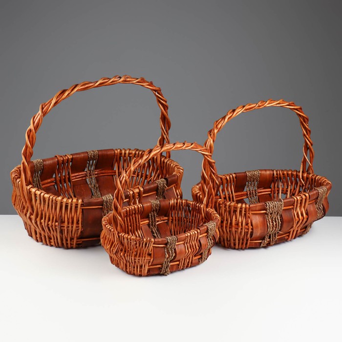

Набор корзин, 3 шт.L : 46x35см H41см, M : 39x28см H34.5см, S : 32x21см H28см