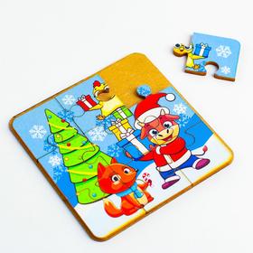 

Игрушка из дерева для детей. Пазл «Зверята на празднике»