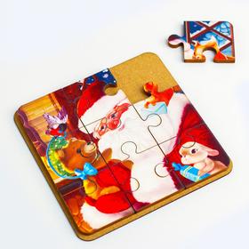 

Игрушка из дерева для детей. Пазл «Друзья Деда Мороза»