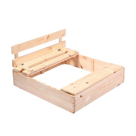 Песочница деревянная, с крышкой и ящиком для игрушек, 100 × 100 × 20 см, сосна Ош