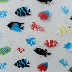 

Штора для ванной комнаты Доляна «Рыбки», 180×180 см, PVC