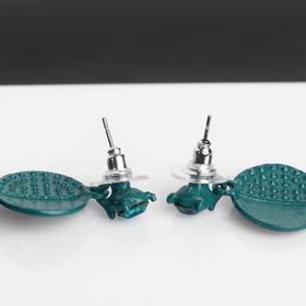 

Серьги со стразами "Крис", цвет морской в зелёном металле