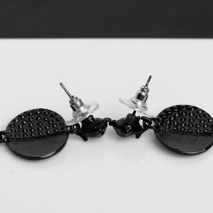 

Серьги со стразами "Крис", цвет чёрный