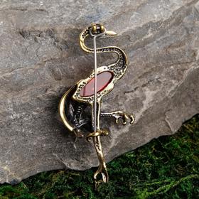 

Брошь "Янтарь" фламинго, мал