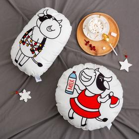 

Подушка декоративная Этель "Xmas cow", 42х42 см, велюр, 100% п/э