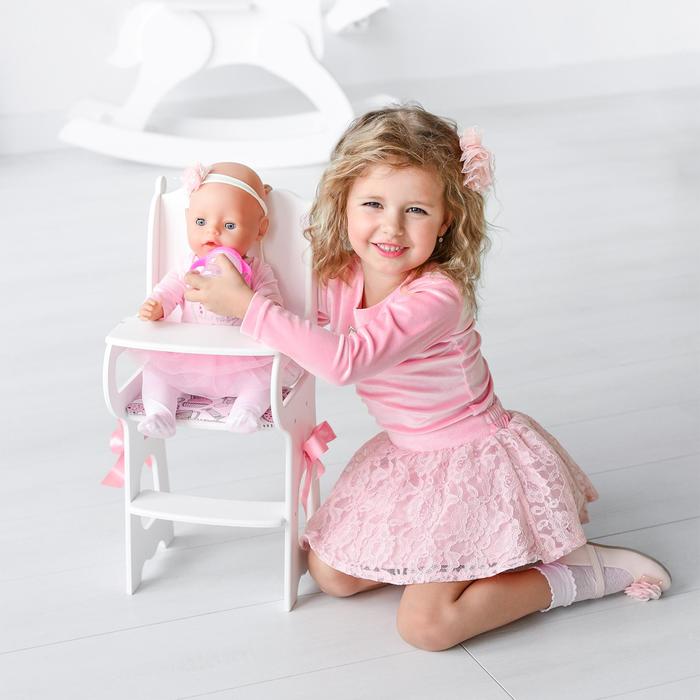 фото Игрушка детская: столик для кормления с мягким сидением, коллекция «diamond princess» белый мега тойс