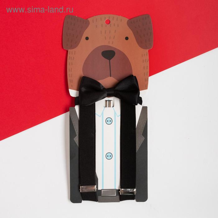 

Новогодний набор для мальчика KAFTAN «Собака» подтяжки и галстук-бабочка, полиэстер