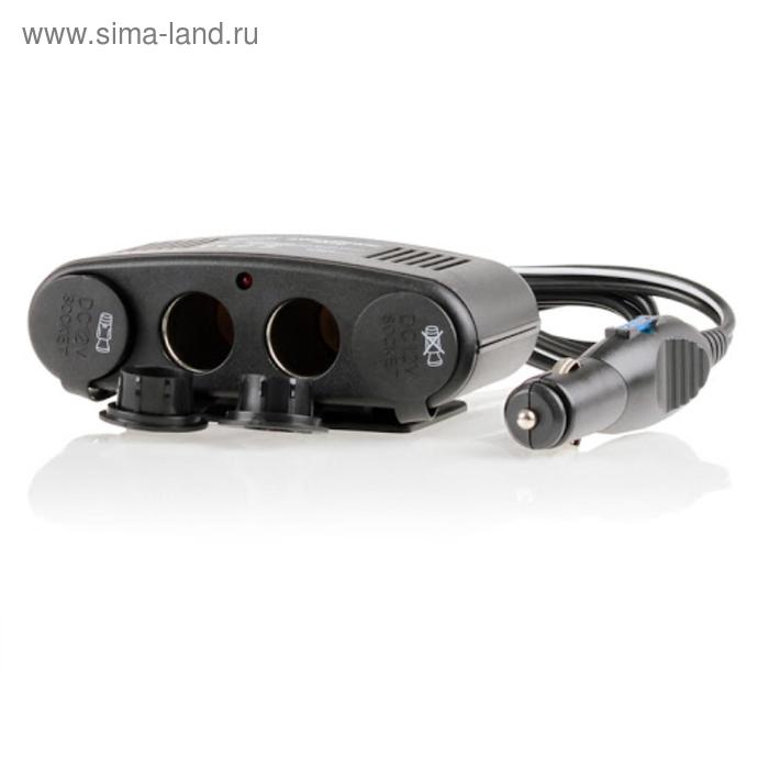 

Разветвитель прикуривателя на 4 выхода + USB, HEYNER