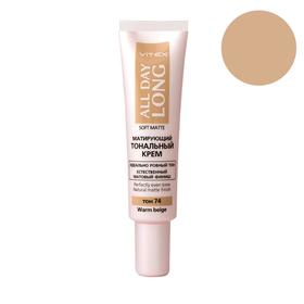 

Тональный крем для лица Vitex Soft Matte матирующий, тон 74 Warm beige, 30мл