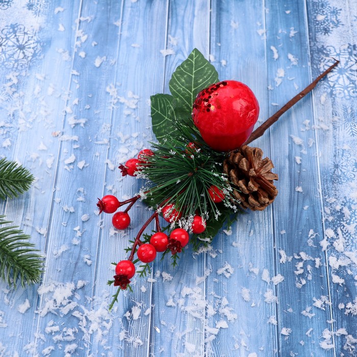 Декор Зимнее очарование шишка жёлудь ягоды, 30 см декор зимнее очарование шишка ягоды в снегу 25 см