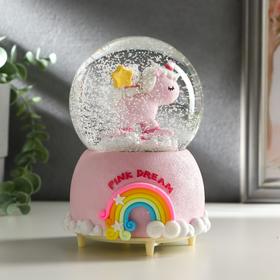 

Стеклянный шар музыка "Котик/Зайка на единороге" крутится МИКС 15.5х10х10 см
